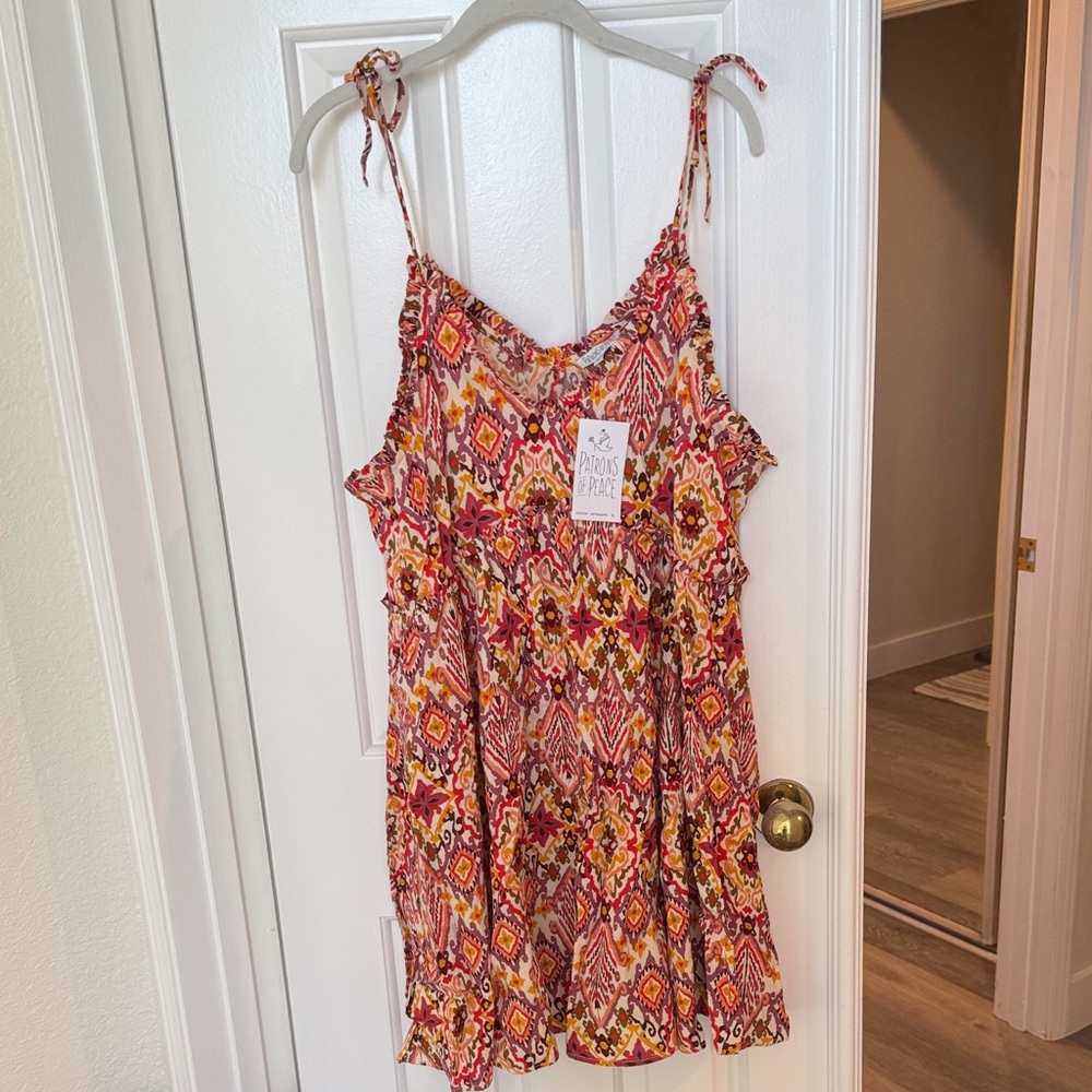 NWT Patrons of Peace Multicolor Boho Dress XL
